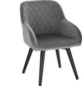 Kamyra® Elegante Kinderstoel - Fluwelen Kinderzetel - Stijlvolle Kinderfauteuil - Zithoogte 29cm - Grijs, 32 x 33 x 55 cm