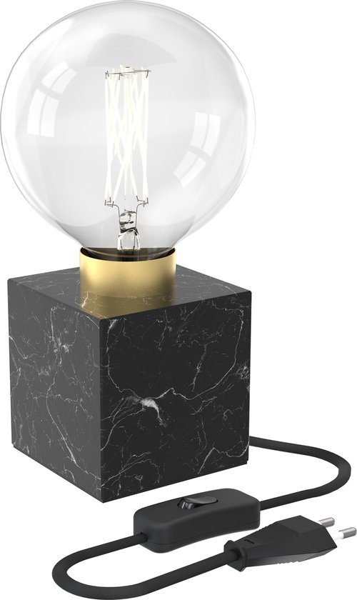 Calex Tafellamp Vierkant - Industrieel - E27 Fitting -  Marmer - Excl. lichtbron