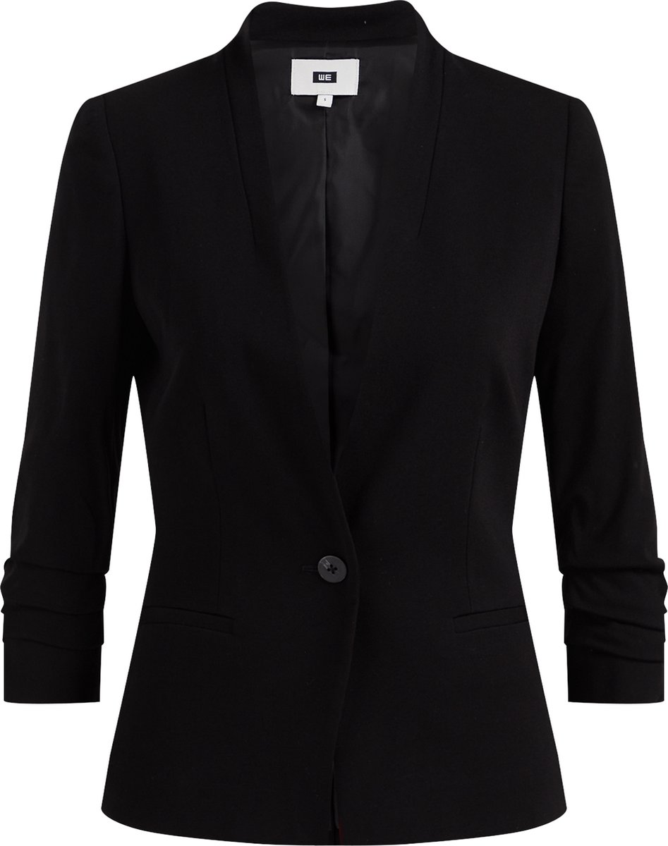 WE Fashion Dames nauwsluitende blazer met rimpeleffect