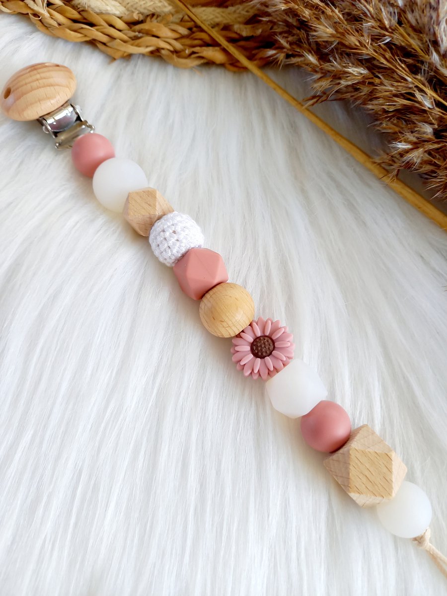 Goedkoopste Happy-by-Lies Speenkoord Daisy Powderblush