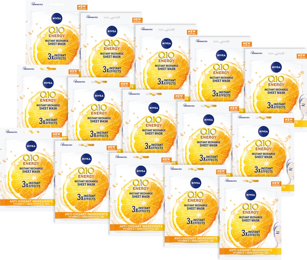 NIVEA Q10 Vitamine C masker - voordeelverpakking - 15 stuks