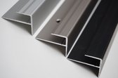 Aluminium F-vorm trapprofiel voor laminaat -zwart- 8mm X 120cm x ( set van 15 stuks )  Trapneuzen, Hoekprofielen