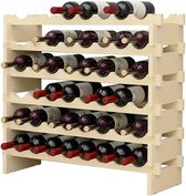 6-laags 48 flescapaciteit stapelbare opslag wijnrekken vrijstaand wijnrek wijnrekken, wijnrekken vrijstaand houten