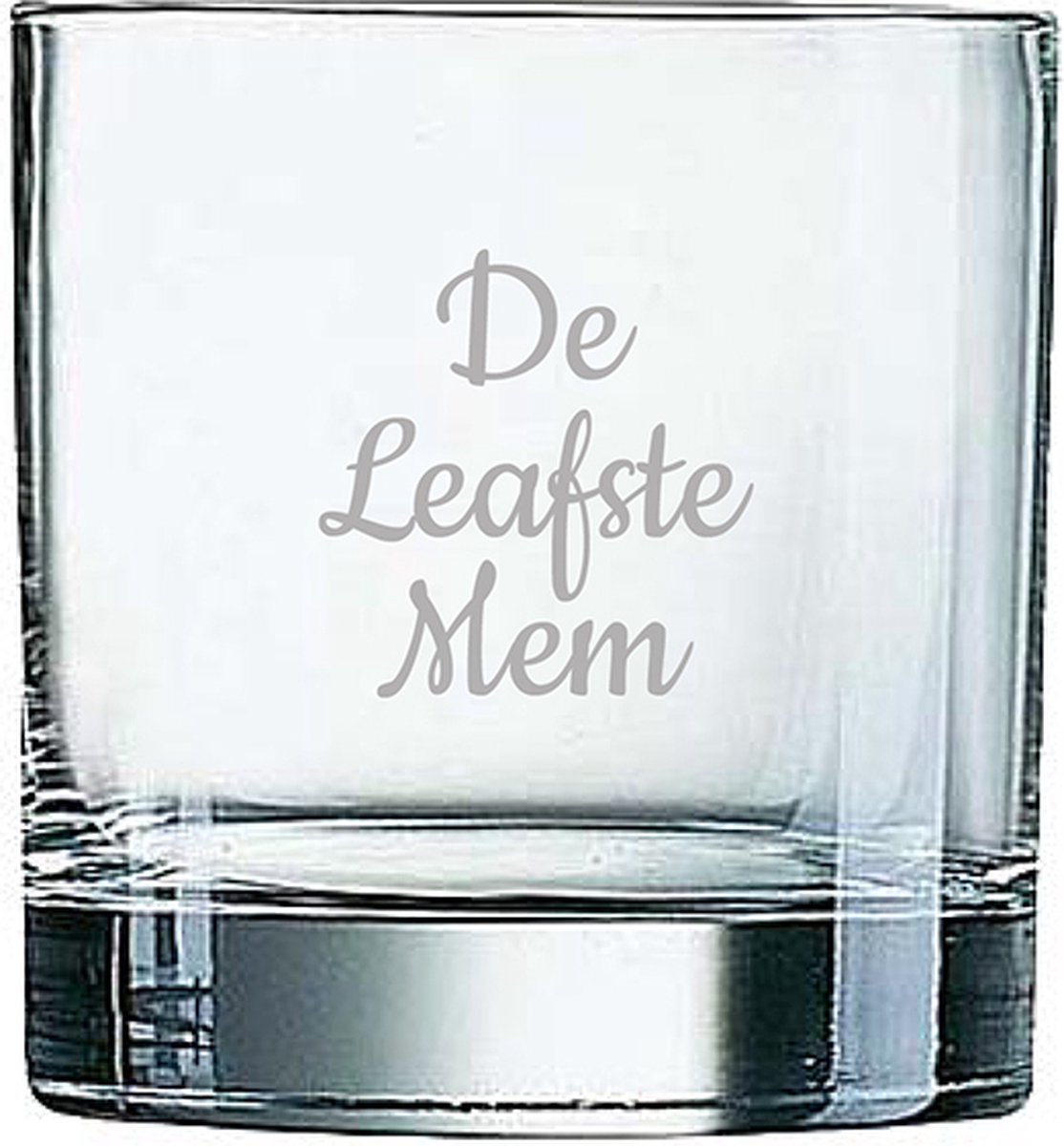 Gegraveerde Whiskeyglas 38cl De Leafste Mem