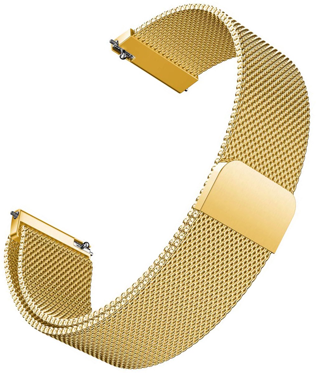 Bandje geschikt voor Garmin Venu 2 / Vivoactive 4 / Forerunner 935 - Goud Milanese Band