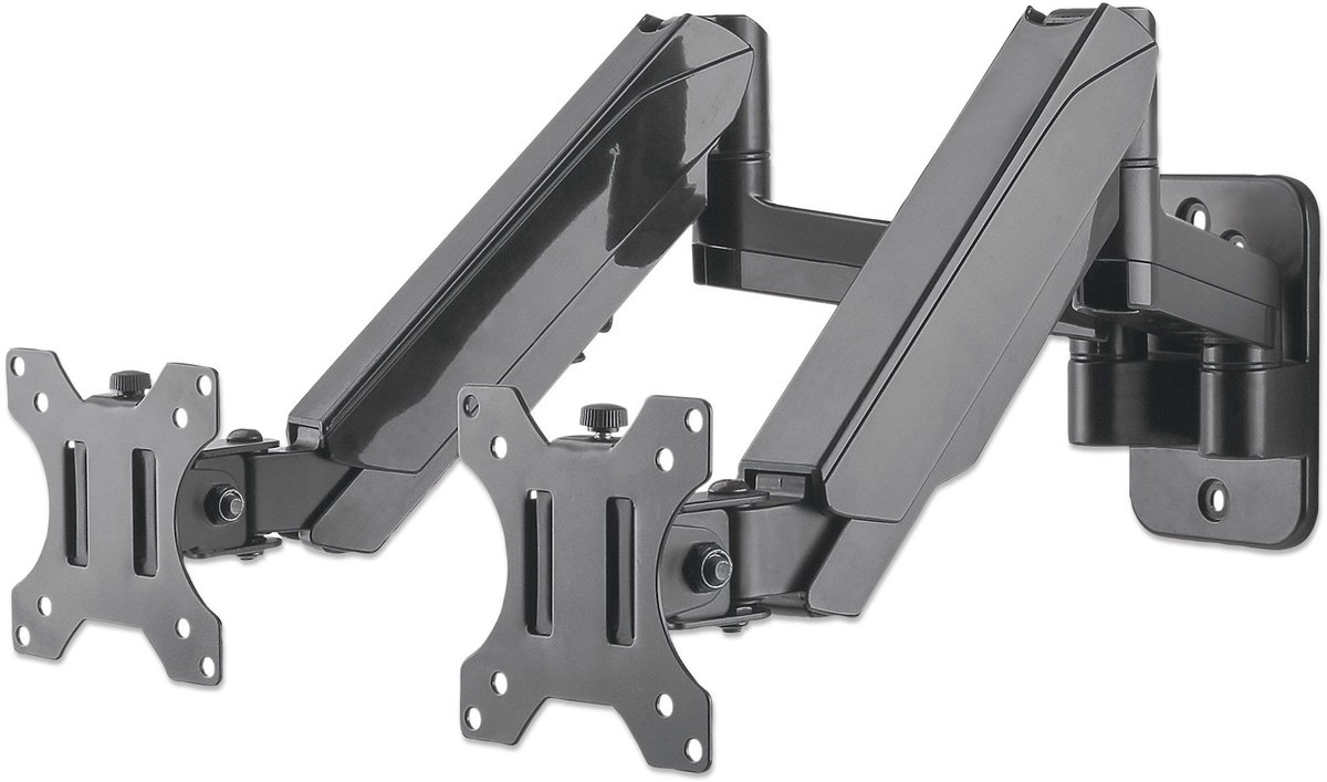 Manhattan 461627 Monitor-wandbeugel – 43,2 cm (17") - 81,3 cm (32") – Zwart – Draaibaar, In hoogte verstelbaar, Kantelbaar