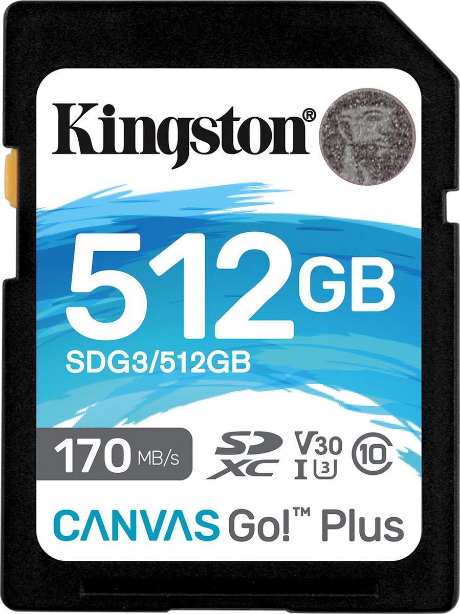 Kingston Technology Canvas Go! Plus flashgeheugen 512 GB SD Klasse 10 UHS-I