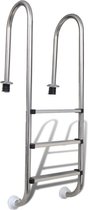 vidaXL Zwembadladder met 3 sporten 120 cm roestvrij staal 304