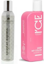 CURASANO Spraytan, Tanning Spray, 200ml + Bio / Vegan Keep My Color Shampoo