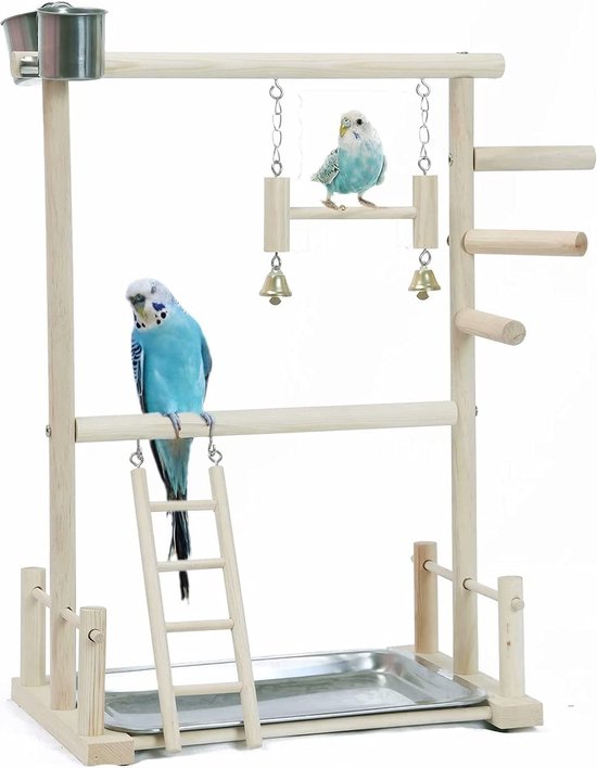 Perroquet Aire de jeux pour oiseaux Perchoir en bois Gym Support pour  oiseaux Marche... | bol