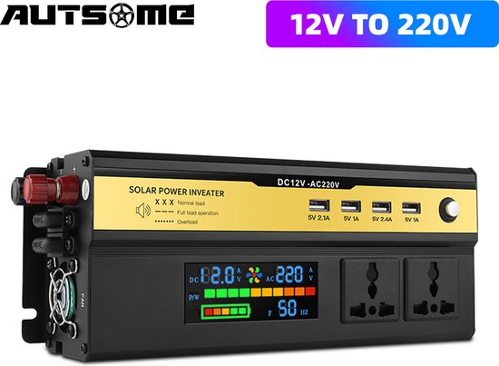 Sinus Powerwave 500 Watt omvormer met netvoorrangsschakeling 12V / 230V
