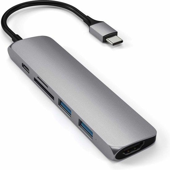 Satechi Type C Slim Multi-Port Adapter V2 Space Grey