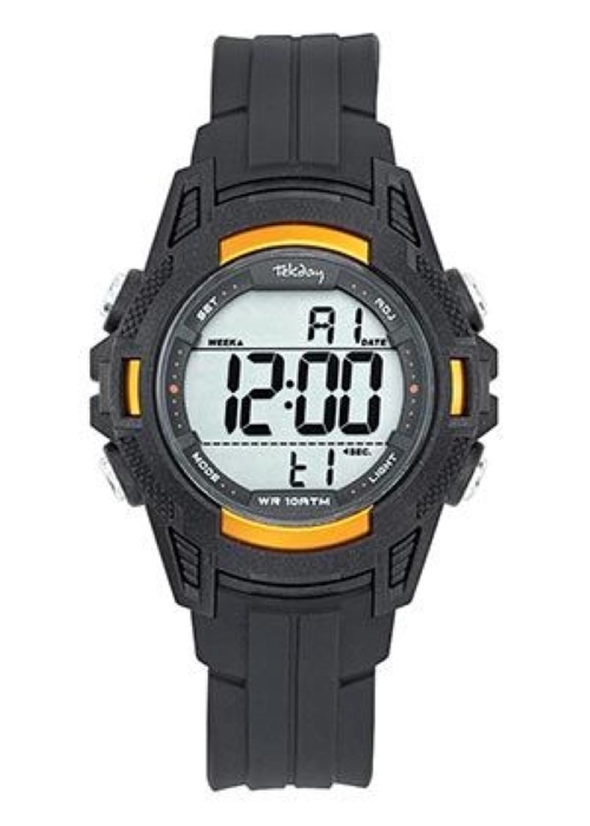Tekday-Digitaal horloge-Zwart Silicone band-waterdicht-sporten/zwemmen-38MM-Sportief