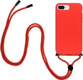 Iphone se 2020 - iphone 8 - iphone 7 Siliconen telefoonhoesje met koord - Rood