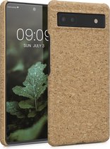 kwmobile Hoesje geschikt voor Google Pixel 6a case - Telefoonhoesje met coating van kurk - Handige beschermhoes in lichtbruin