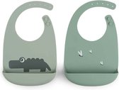 Done by Deer Siliconen Slab 2-Pack - Croco Green