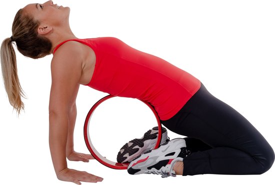 Pure2Improve - Yogawiel - Yoga wheel - Yoga roller - diameter 32.5 cm - Zwart en rood van Pure2Improve — afbeelding 5