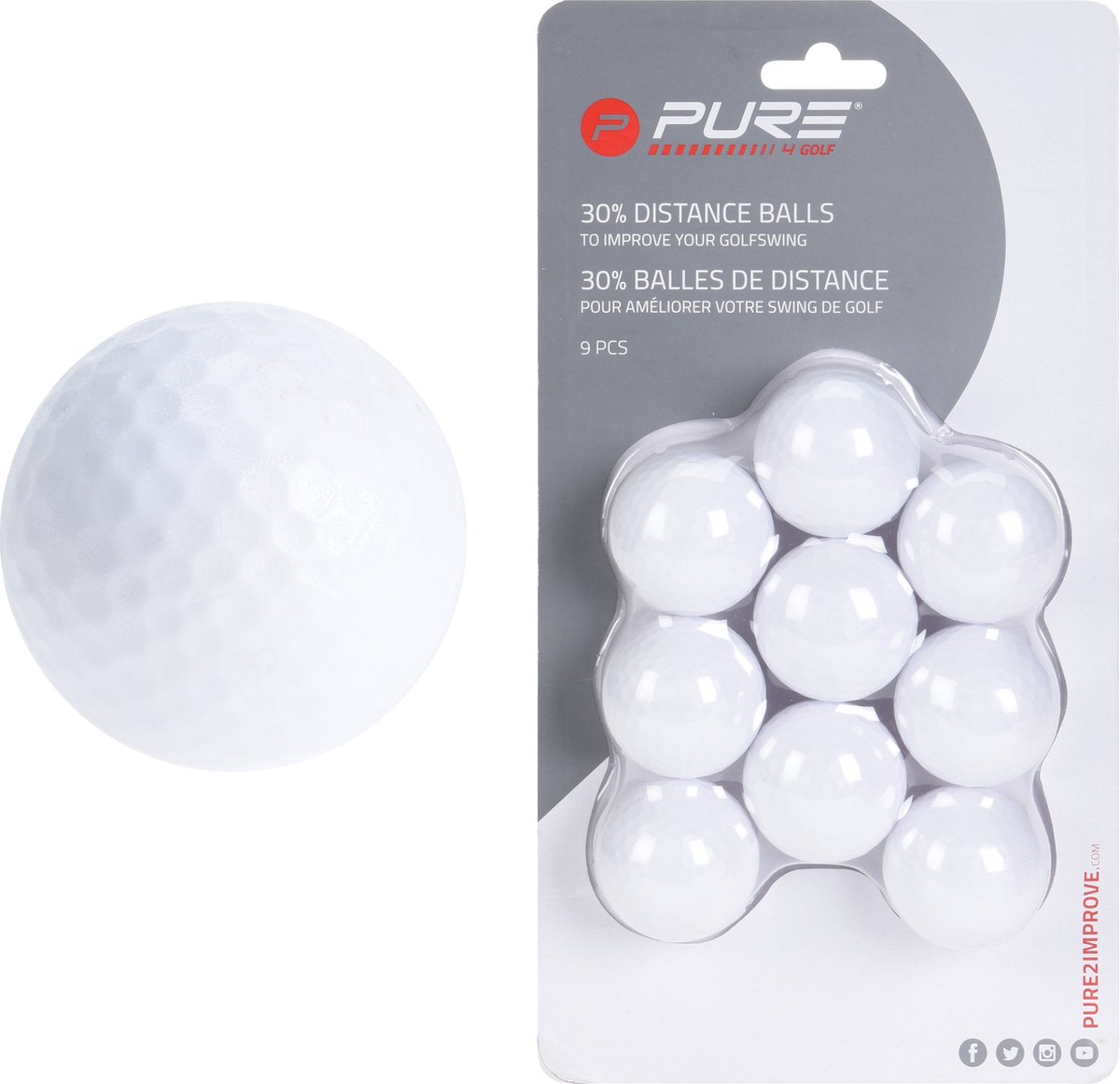 Pure 2 Improve 30% Distance Golfballen - 9 Stuks