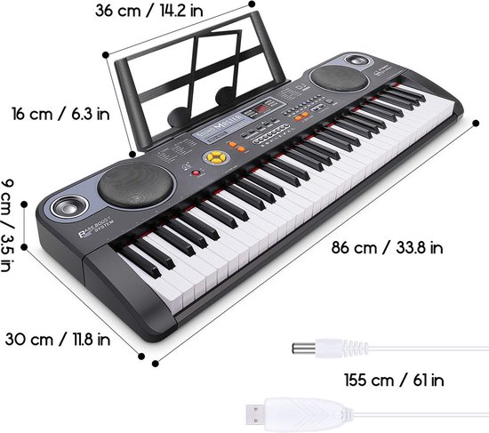 Clavier de piano FOXSPORT - Taille 61 touches - Piano numérique - Piano à  clavier -... | bol.com