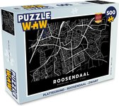 Puzzel Plattegrond - Roosendaal - Zwart - Legpuzzel - Puzzel 500 stukjes - Stadskaart