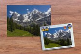 Puzzel Bossen voor de bergen de Eiger en Monch in Zwitserland - Legpuzzel - Puzzel 500 stukjes
