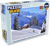 Puzzel Hut in het winterse landschap van Zwitserland - Legpuzzel - Puzzel 1000 stukjes volwassenen