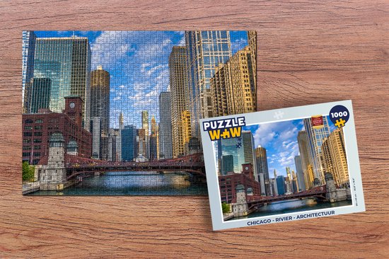 Puzzle Chicago - Rivière - Architecture - Puzzle - Puzzle 1000 pièces adultes - Cadeaux Sinterklaas - Sinterklaas pour les grands enfants