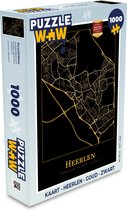 Puzzel Kaart - Heerlen - Goud - Zwart - Legpuzzel - Puzzel 1000 stukjes volwassenen
