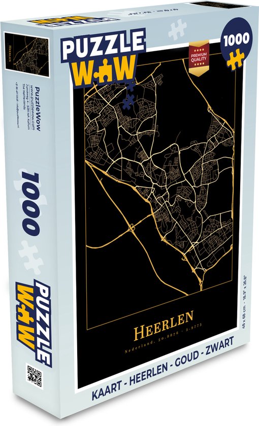 Puzzle Card - Heerlen - Or - Zwart - Jigsaw Puzzle - Puzzle 1000 pièces adultes