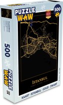 Puzzel Kaart - Istanbul - Goud - Zwart - Legpuzzel - Puzzel 500 stukjes