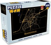 Puzzel Kaart - Roosendaal - Zwart - Goud - Legpuzzel - Puzzel 500 stukjes