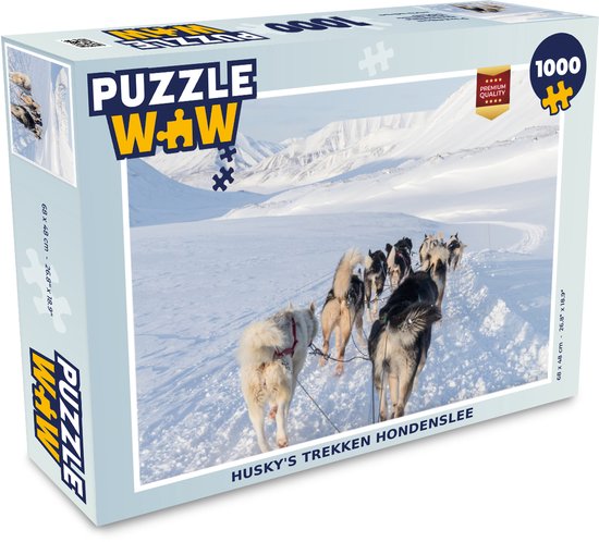 Puzzle Huskies tirant un traîneau à chiens - Puzzle - Puzzle 1000 pièces  adultes | bol.com