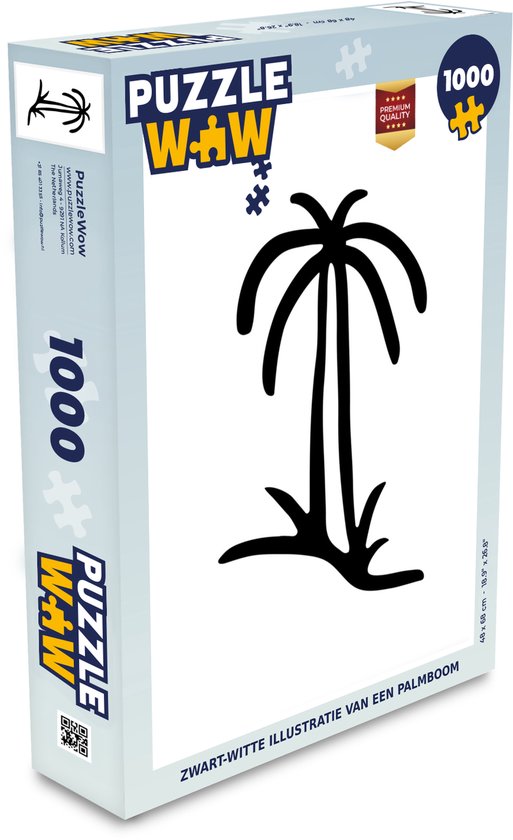 In hoeveelheid geleidelijk lichten Puzzel Zwart-witte illustratie van een palmboom - Legpuzzel - Puzzel 1000  stukjes... | bol.com