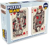 Puzzel Illustratie van de speelkaarten de koning en koningin - Legpuzzel - Puzzel 1000 stukjes volwassenen