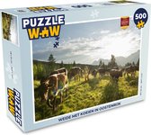 Puzzel Weide met koeien in Oostenrijk - Legpuzzel - Puzzel 500 stukjes
