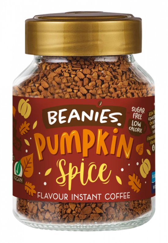 Foto: Beanies instant koffie pumpkin spice koffie flavoured oploskoffie