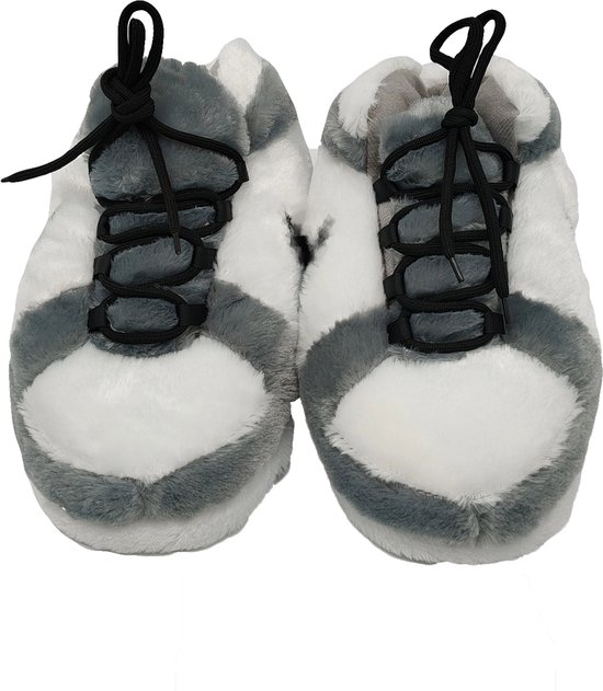 Sneaker Pantoufles - Jordan Pantoufles - Wit Grijs - Fluffy - taille 35/43  taille... | bol
