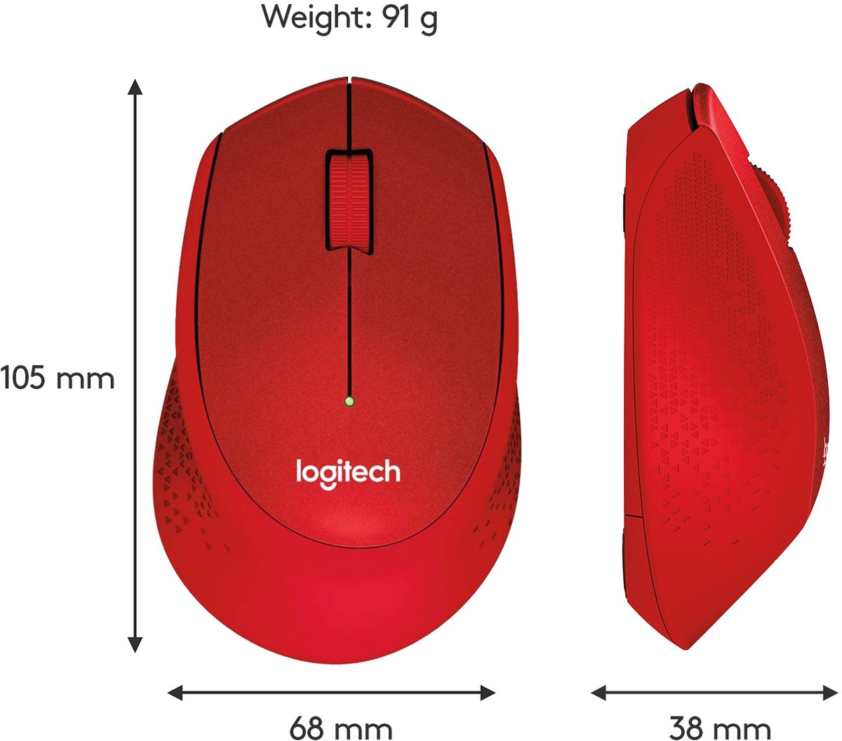 Logitech M330 Silent Draadloze Muis Rood
