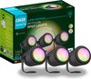 Calex Smart Plein air Eclairage de Jardin 24v - Set de 3 Spots à enterrer Intelligents - RGB et Lumière Wit Chaude - Zwart