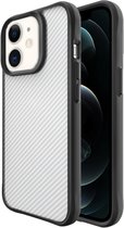 Smartphonica Carbon Fiber Hoesje voor iPhone 12 Mini - Transparant / Back Cover geschikt voor Apple iPhone 12 Mini