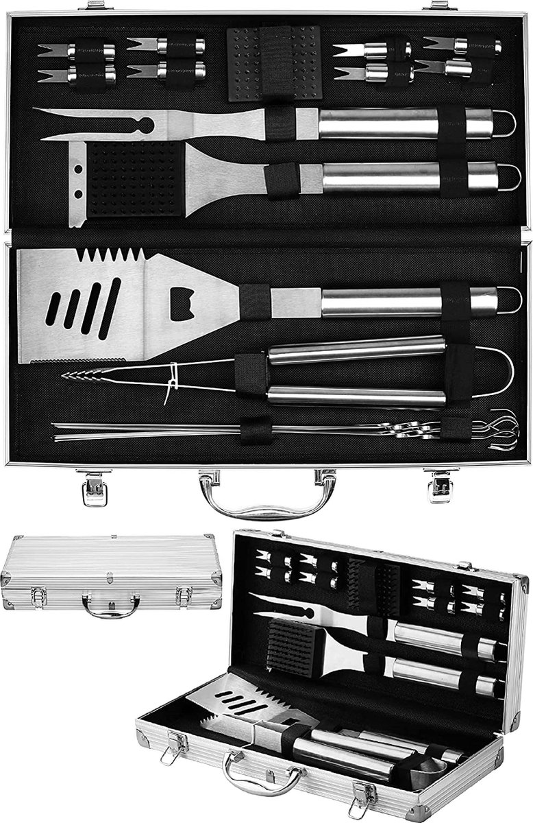 Grillset - Luxe BBQ Gereedschap Accessoires-set – duurzaam – RVS