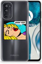 Silicone Back Case Motorola Moto G52/G82 Hoesje met Tekst Popart Oh Yes