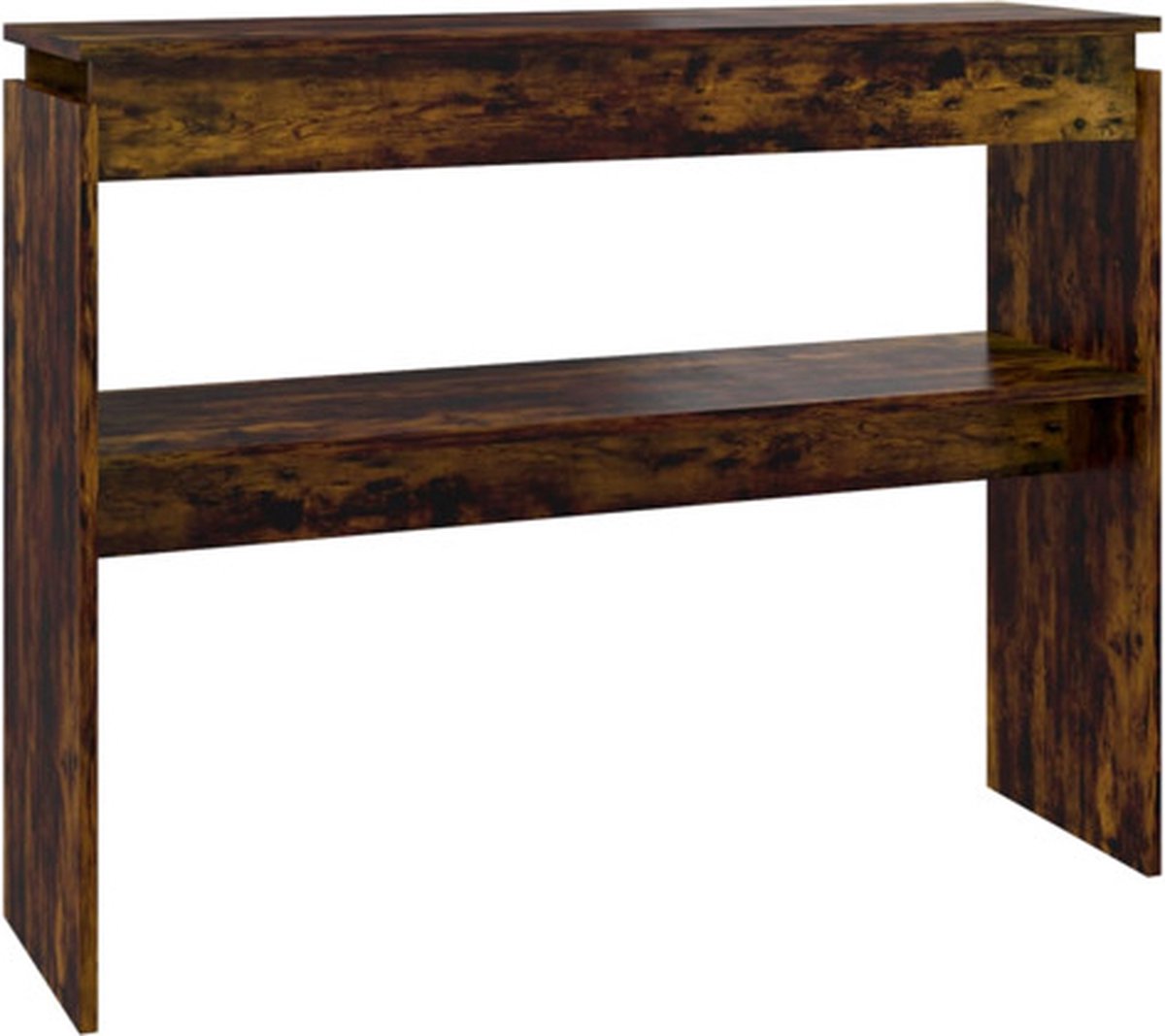 vidaXL Wandtafel - 102x30x80 - cm - bewerkt - hout - gerookt - eikenkleurig