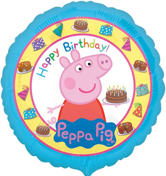 Ballon à l'hélium anniversiare Peppa Pig de 43 cm