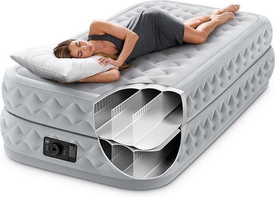 Intex 64488NP Twin Supreme Air-Flow 1-Persoons Luchtbed 191x99x51 cm Grijs van Intex — afbeelding 3