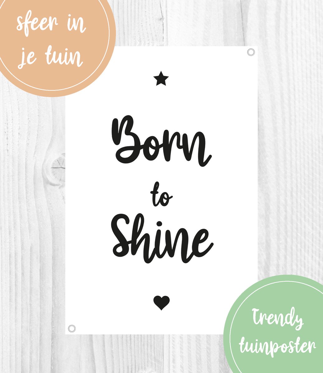 Goedkoopste Poster tekst Born to shine – zwart wit - 40x60cm - Kraam cadeau - geboorte - Poster - Baby cadeau – babykamer decoratie - kinderkamer - geboorte poster - babykamer - wanddecoratie kinderkamer- Quotes - Spreuken - kerst - winter - herfst - sinterklaas