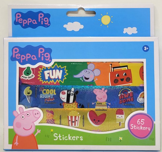 Peppa Pig sticker set Blauw Multicolor Papier 65 Stickers