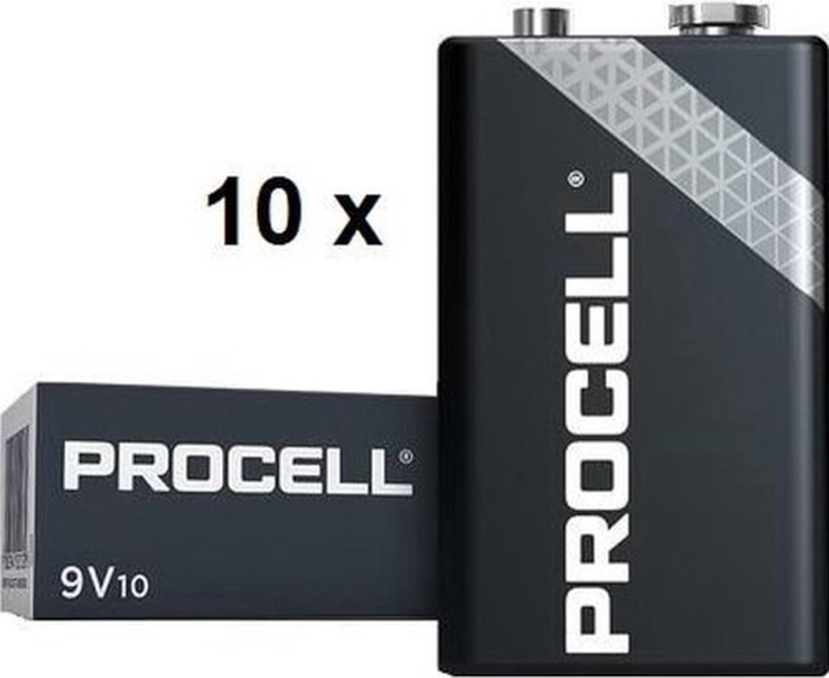 Batteries industrielles Procell 9V 6LR61 - 10 pièces