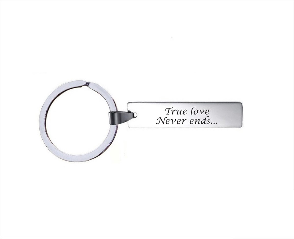 Sleutelhanger RVS -  True Love Never Ends