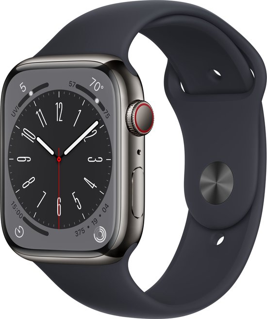 Apple Watch Series 8 - 4G - 45mm - Grafiet Roestvrijstaal | bol